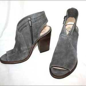 Vince Camuto Koral Heeled Peep Toe Suede Bootie